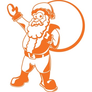 Mos Craciun - Sticker Decorativ - Portocaliu - 110 x 130 cm Mos Craciun - Sticker Decorativ - Portocaliu - 110 x 130 cm