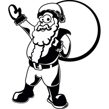 Mos Craciun - Sticker Decorativ - Negru - 110 x 130 cm Mos Craciun - Sticker Decorativ - Negru - 110 x 130 cm