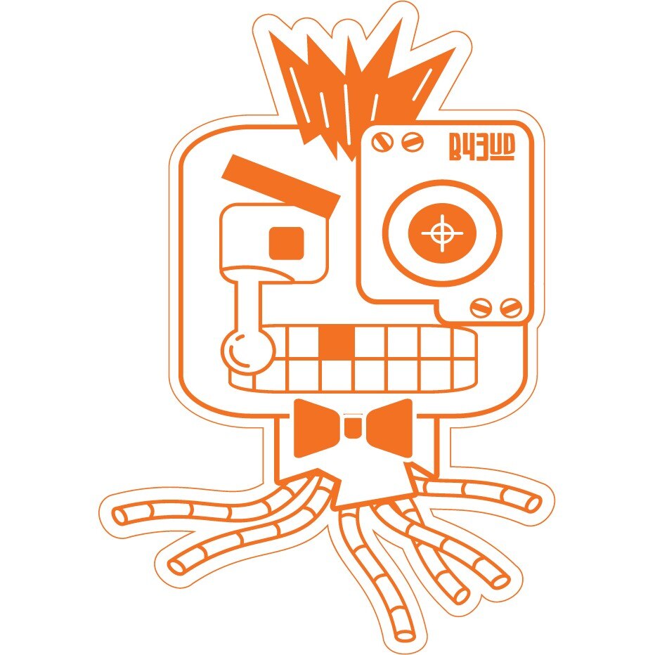 Robotul simpatic - Sticker Decorativ - Portocaliu - 63 x 90 cm
