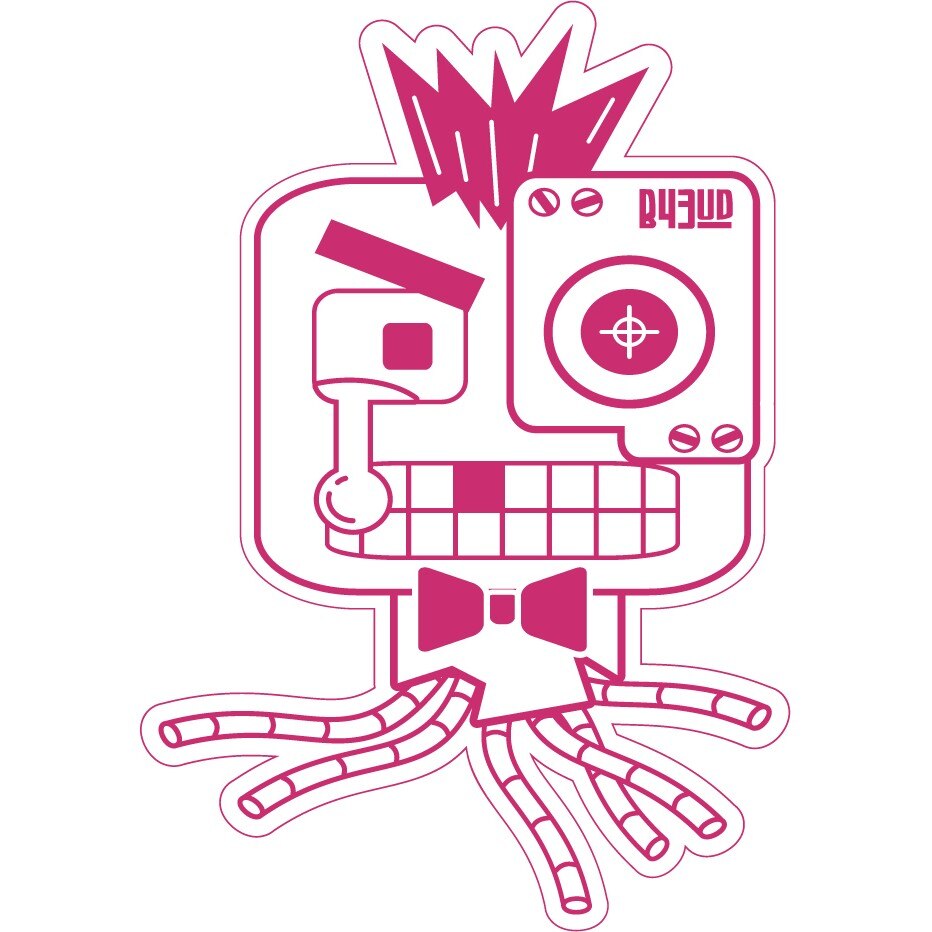 Robotul simpatic - Sticker Decorativ - Magenta - 63 x 90 cm