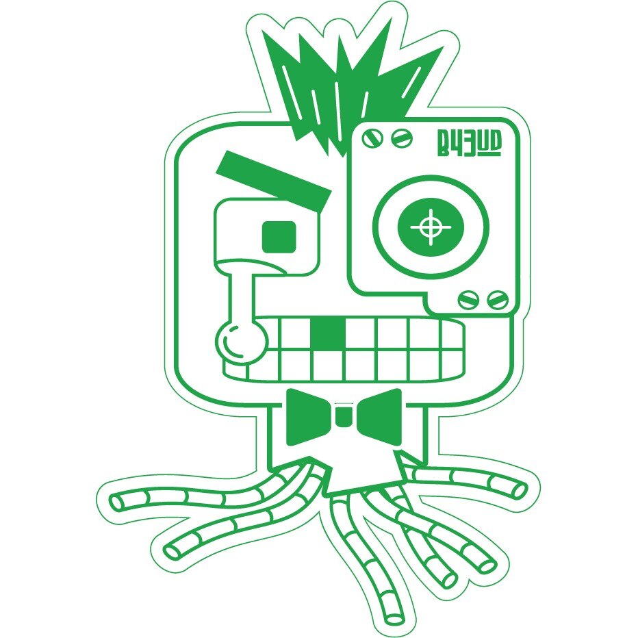 Robotul simpatic - Sticker Decorativ - Verde - 84 x 120 cm