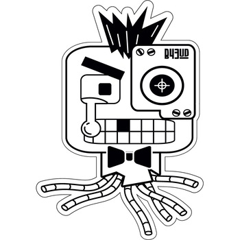 Robotul simpatic - Sticker Decorativ - Negru - 84 x 120 cm Robotul simpatic - Sticker Decorativ - Negru - 84 x 120 cm
