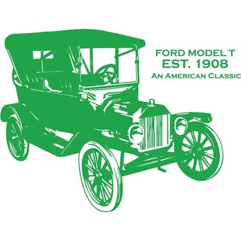 Ford model T, 1908 - Sticker Decorativ - Verde - 101 x 77 cm Ford model T, 1908 - Sticker Decorativ - Verde - 101 x 77 cm