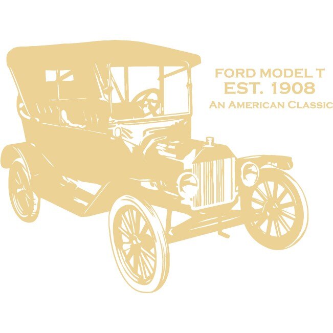 Ford model T, 1908 - Sticker Decorativ - Bej - 101 x 77 cm