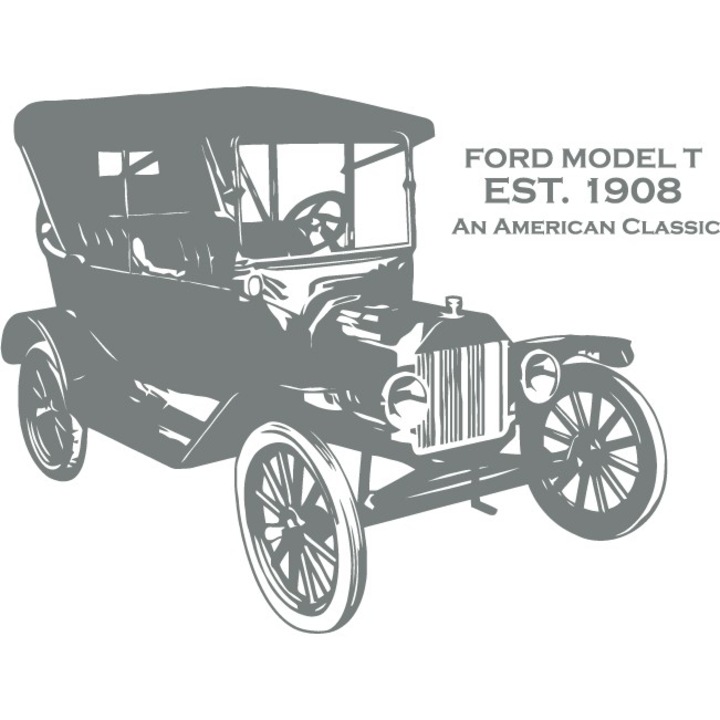 Ford model T, 1908 - Sticker Decorativ - Gri Metal - 101 x 77 cm