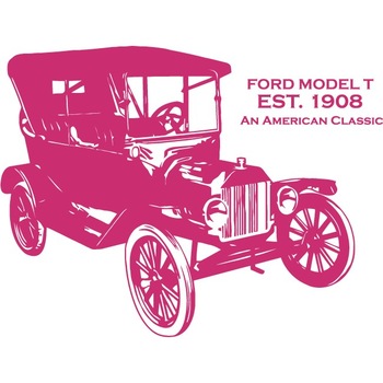 Ford model T, 1908 - Sticker Decorativ - Magenta - 101 x 77 cm Ford model T, 1908 - Sticker Decorativ - Magenta - 101 x 77 cm
