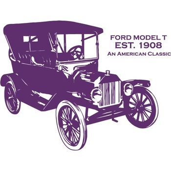 Ford model T, 1908 - Sticker Decorativ - Indigo - 134 x 102 cm Ford model T, 1908 - Sticker Decorativ - Indigo - 134 x 102 cm