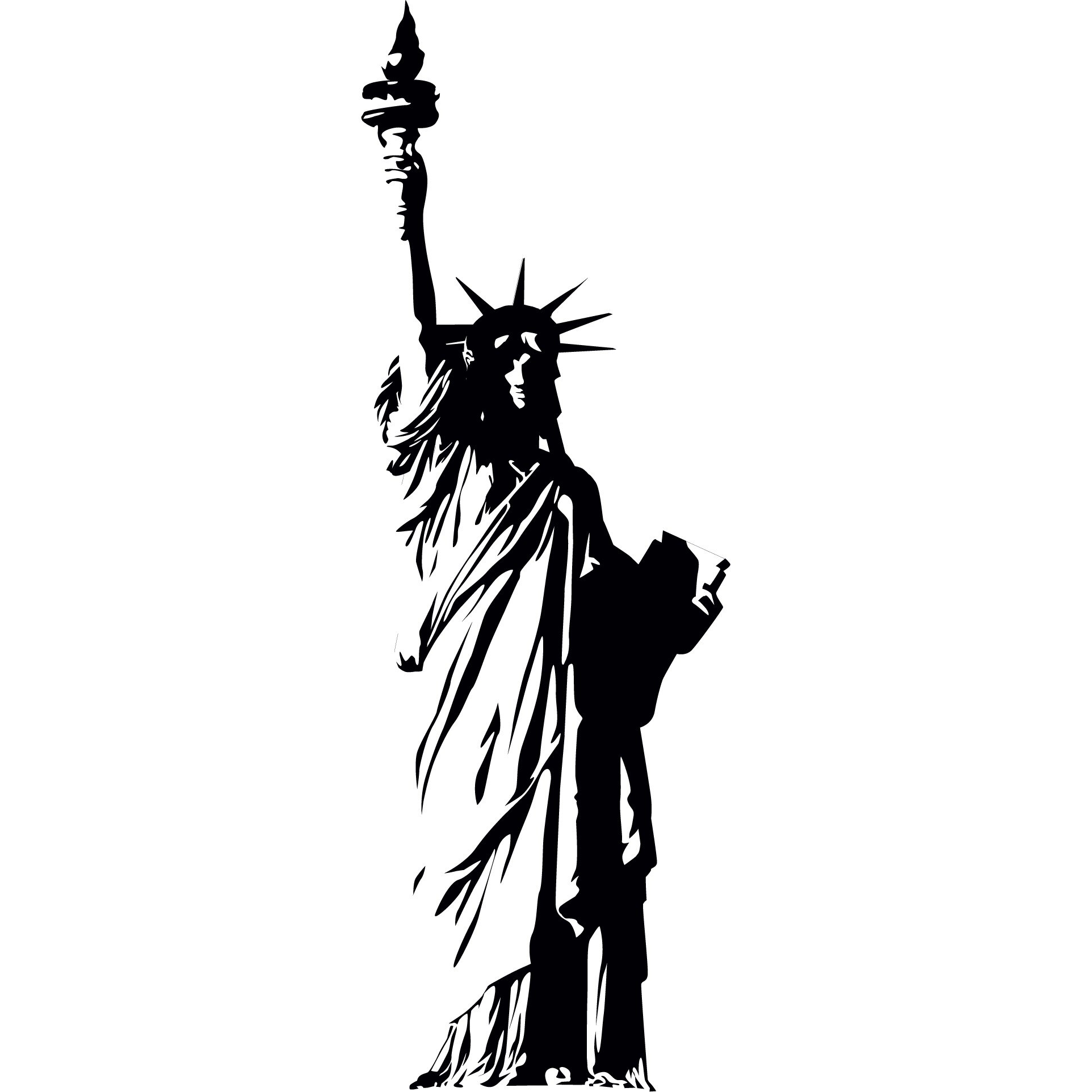 Statuia Libertatii - Sticker Decorativ - Negru - 50 x 149 cm