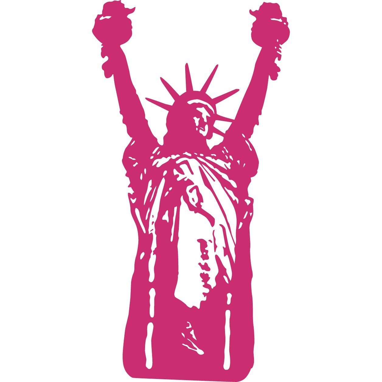 Libertate - Sticker Decorativ - Magenta - 66 x 128 cm