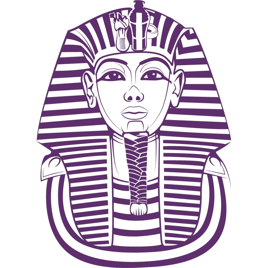 Tutankhamon - Sticker Decorativ - Indigo - 75 x 104 cm