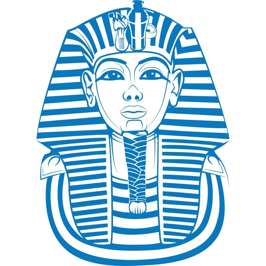 Tutankhamon - Sticker Decorativ - Albastru - 100 x 138 cm