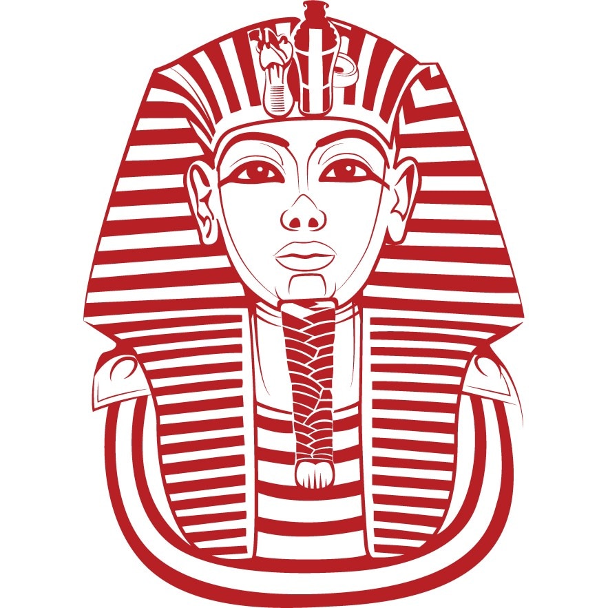 Tutankhamon - Sticker Decorativ - Rosu Cardinal - 100 x 138 cm