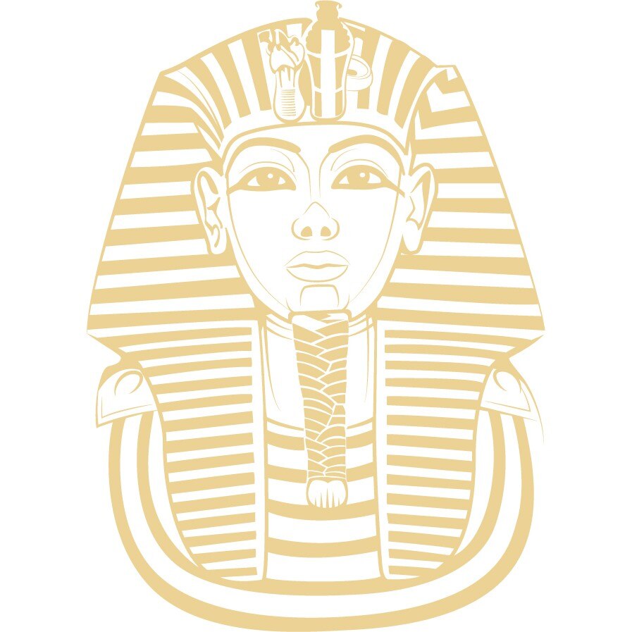 Tutankhamon - Sticker Decorativ - Bej - 75 x 104 cm