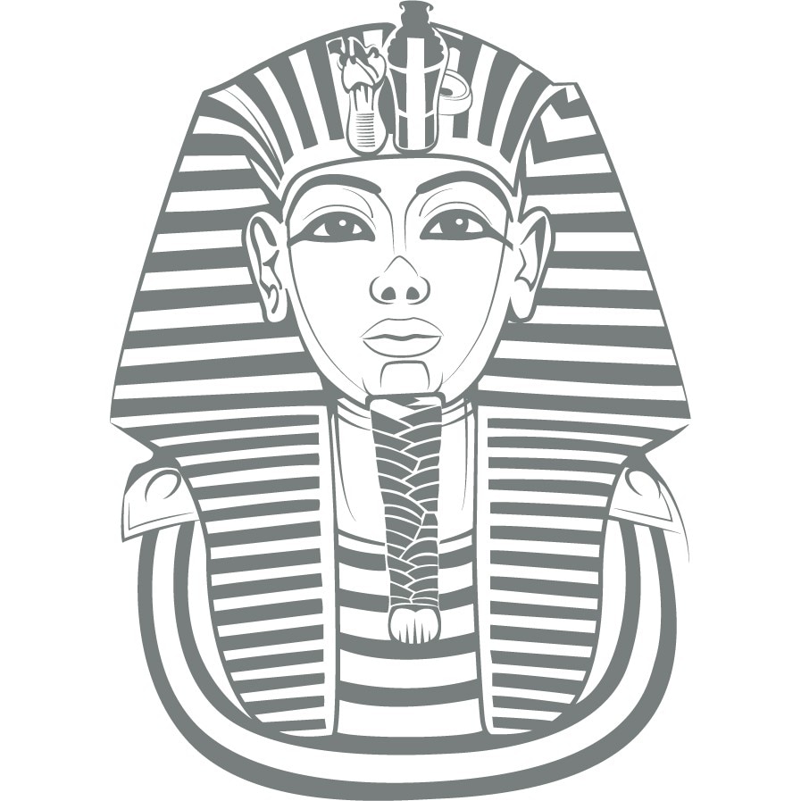 Tutankhamon - Sticker Decorativ - Gri Metal - 75 x 104 cm