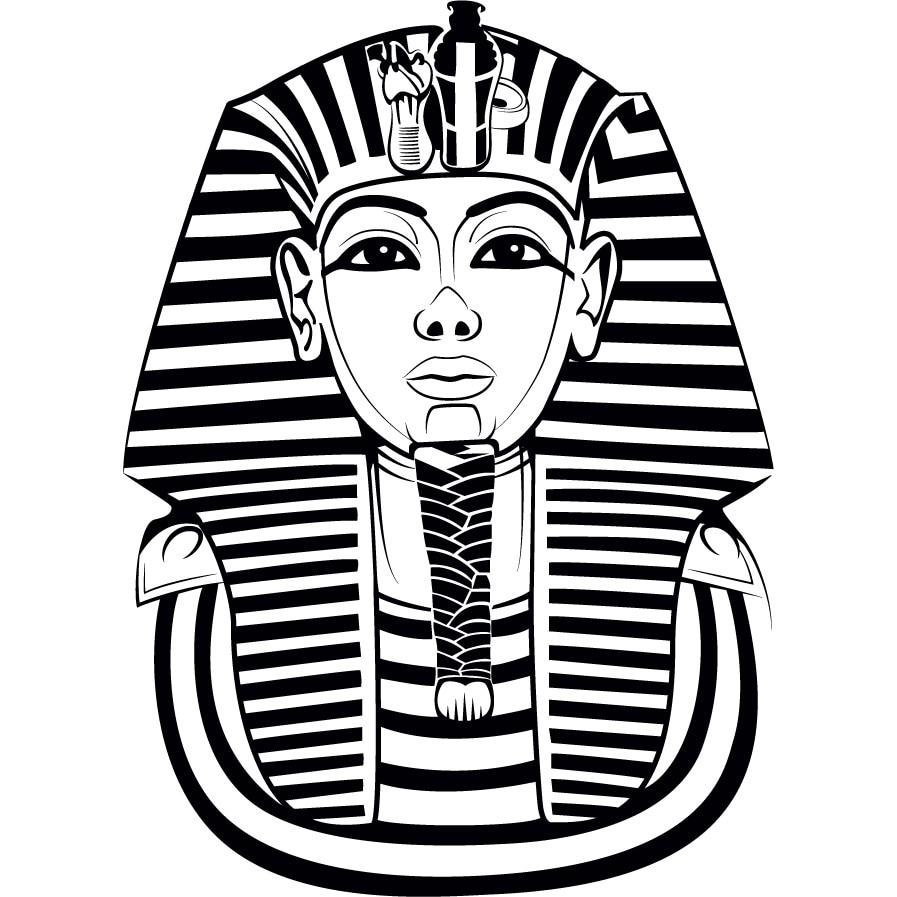 Tutankhamon - Sticker Decorativ - Negru - 100 x 138 cm