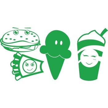 Fast Food - Sticker Decorativ - Verde - 190 x 95 cm Fast Food - Sticker Decorativ - Verde - 190 x 95 cm