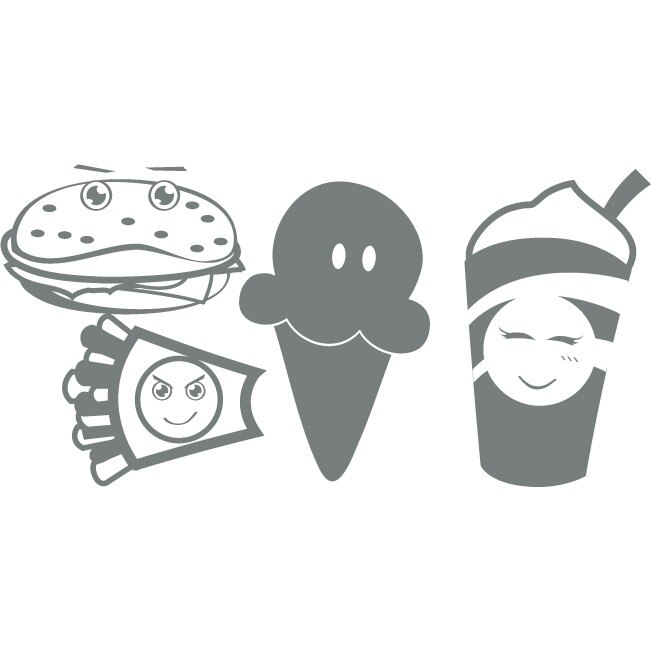 Fast Food - Sticker Decorativ - Gri Metal - 190 x 95 cm