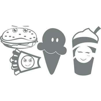 Fast Food - Sticker Decorativ - Gri Metal - 190 x 95 cm Fast Food - Sticker Decorativ - Gri Metal - 190 x 95 cm