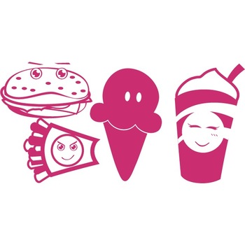 Fast Food - Sticker Decorativ - Magenta - 190 x 95 cm Fast Food - Sticker Decorativ - Magenta - 190 x 95 cm