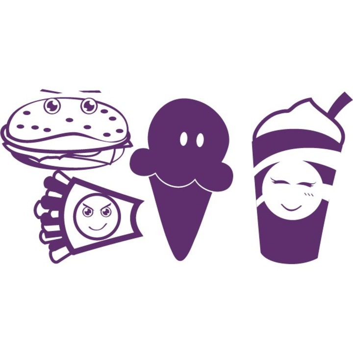 Fast Food - Sticker Decorativ - Indigo - 143 x 71 cm