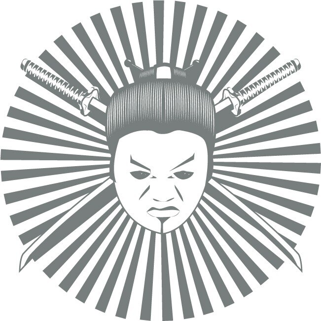 Cultura Japoneza - Sticker Decorativ - Gri Metal - 83 x 83 cm