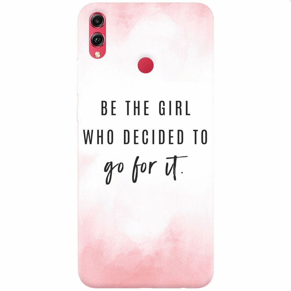 Husa silicon pentru Honor 8X, Quotes Pink