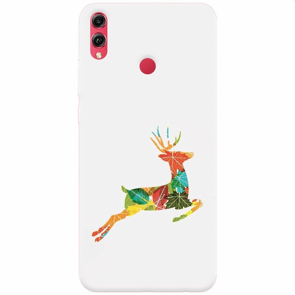 Husa silicon pentru Honor Note 10, Colorful Reindeer Jump Illustration