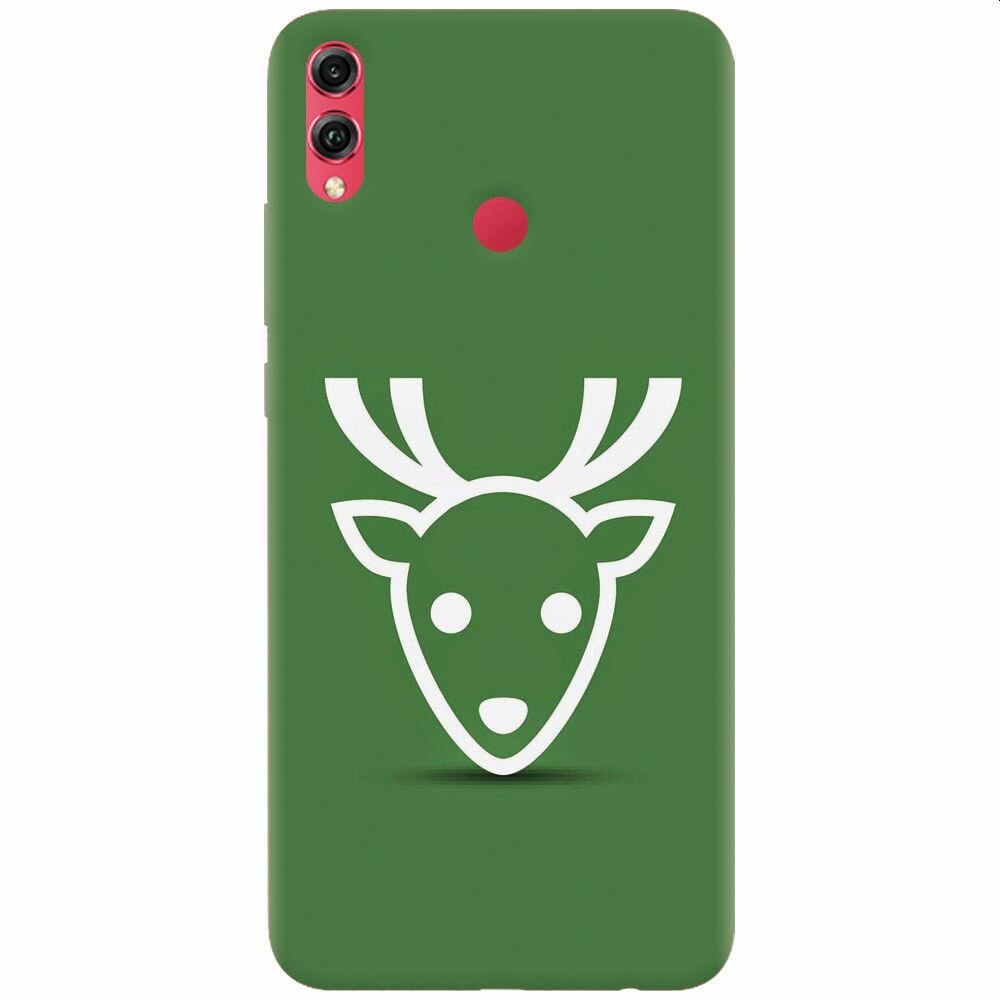 Husa silicon pentru Honor 10 Lite, Minimal Reindeer Illustration Green