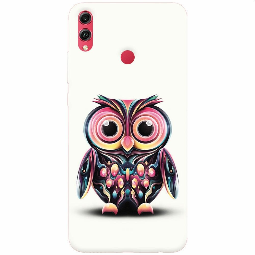 Husa silicon pentru Honor Note 10, Colorful Owl Illustration