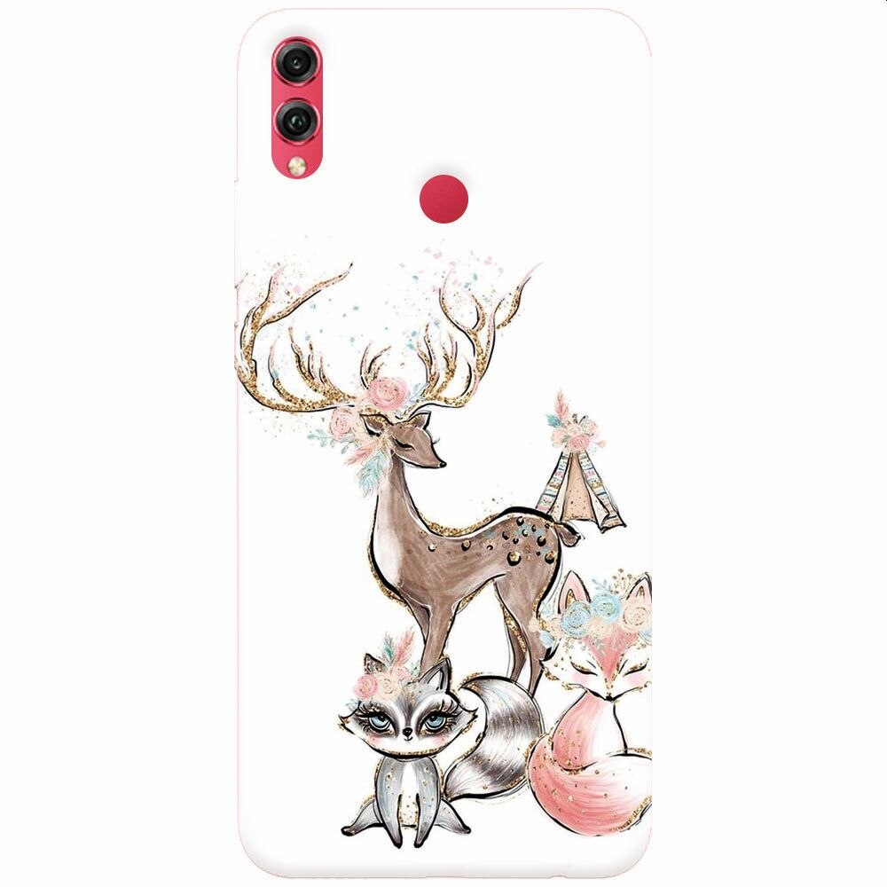 Husa silicon pentru Honor Note 10, Foxs And Deer