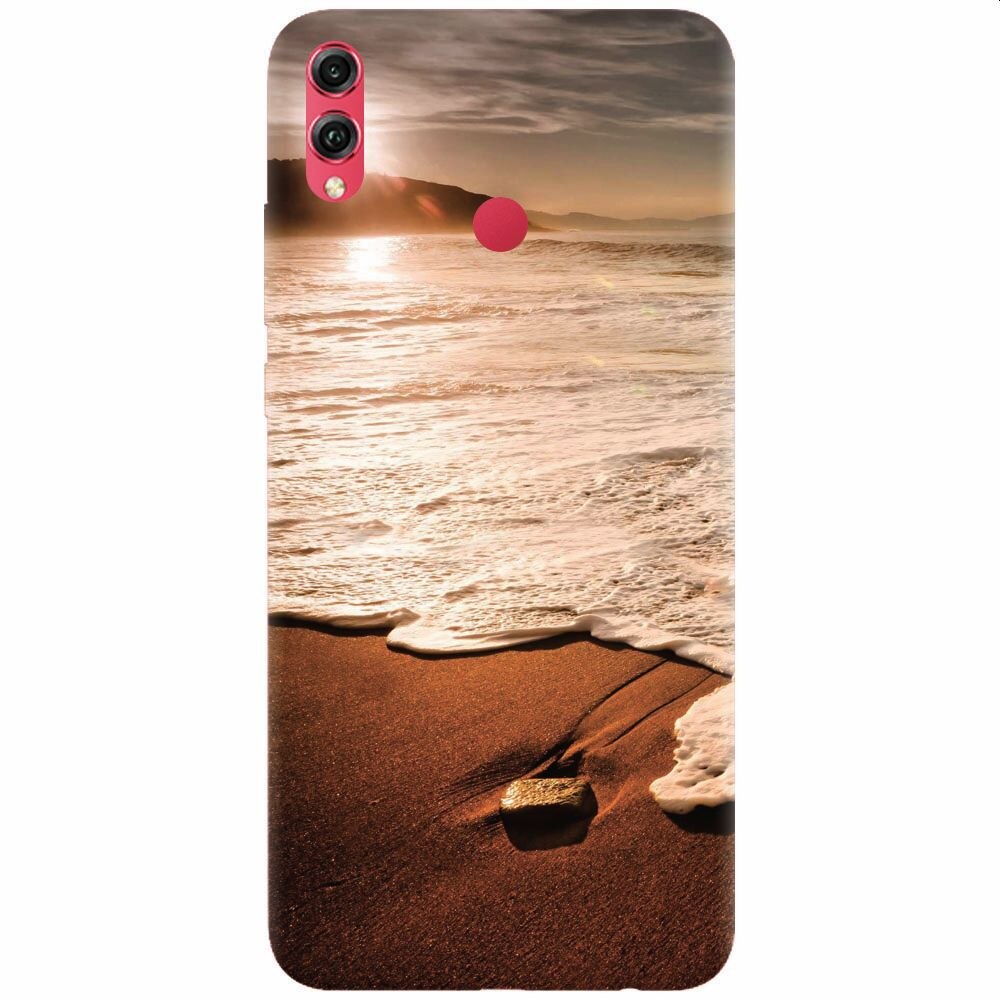 Husa silicon pentru Honor 8X, Sunset Foamy Beach Wave