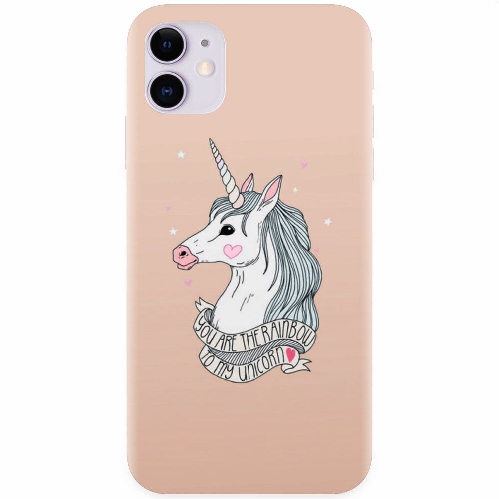 Husa silicon pentru Apple Iphone 11, Cute Rose Gold
