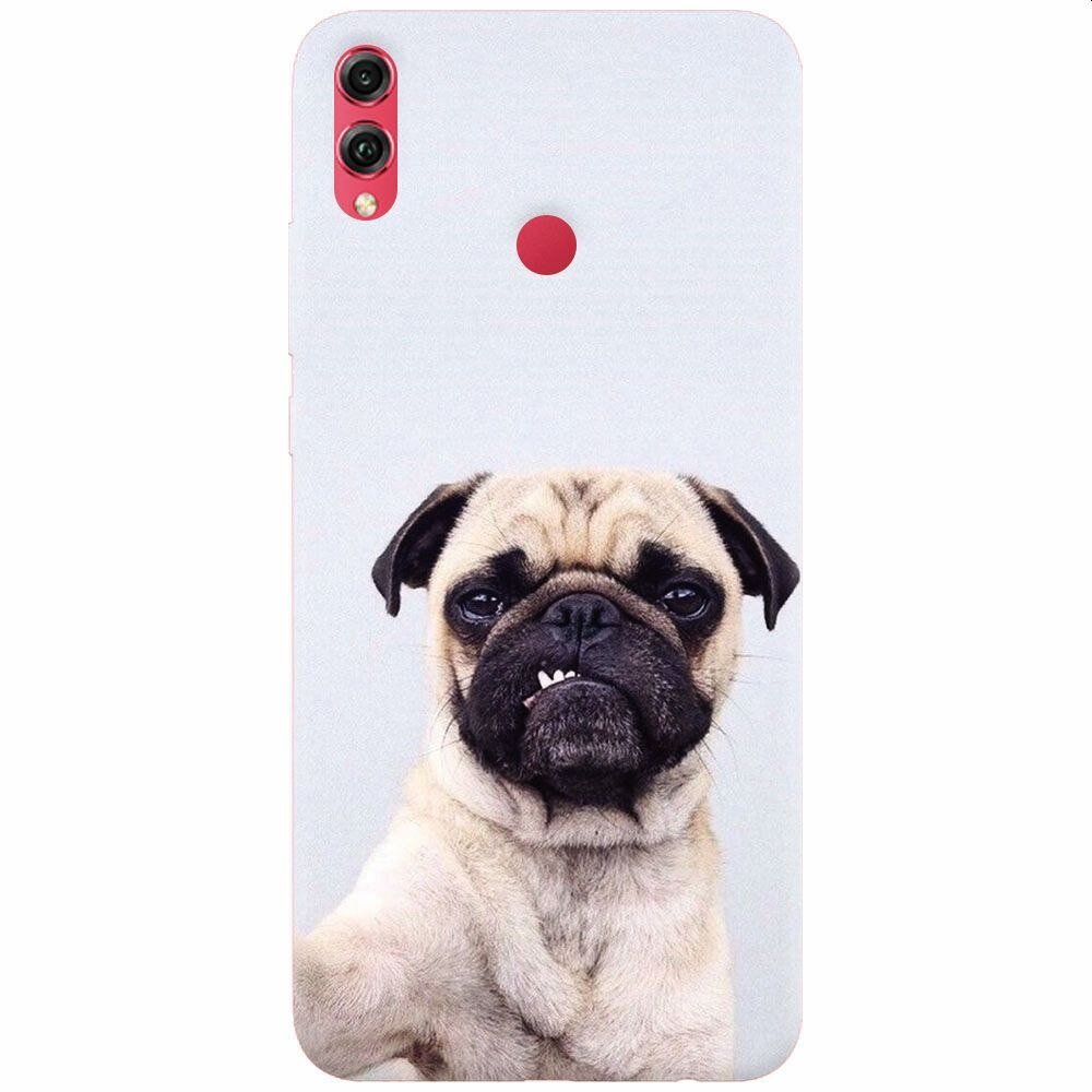 Husa silicon pentru Honor 8X, Simple Pug Selfie