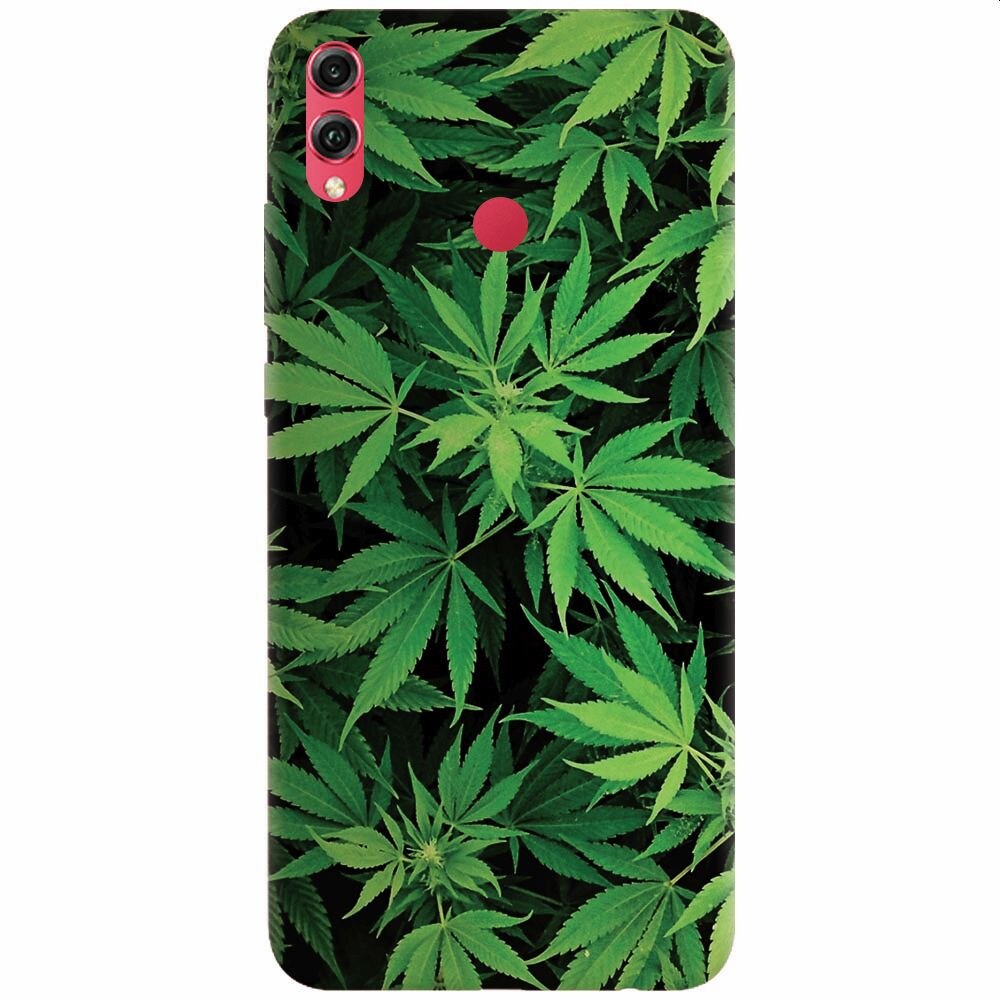Husa silicon pentru Honor View 10 Lite, Green Leaf Pattern