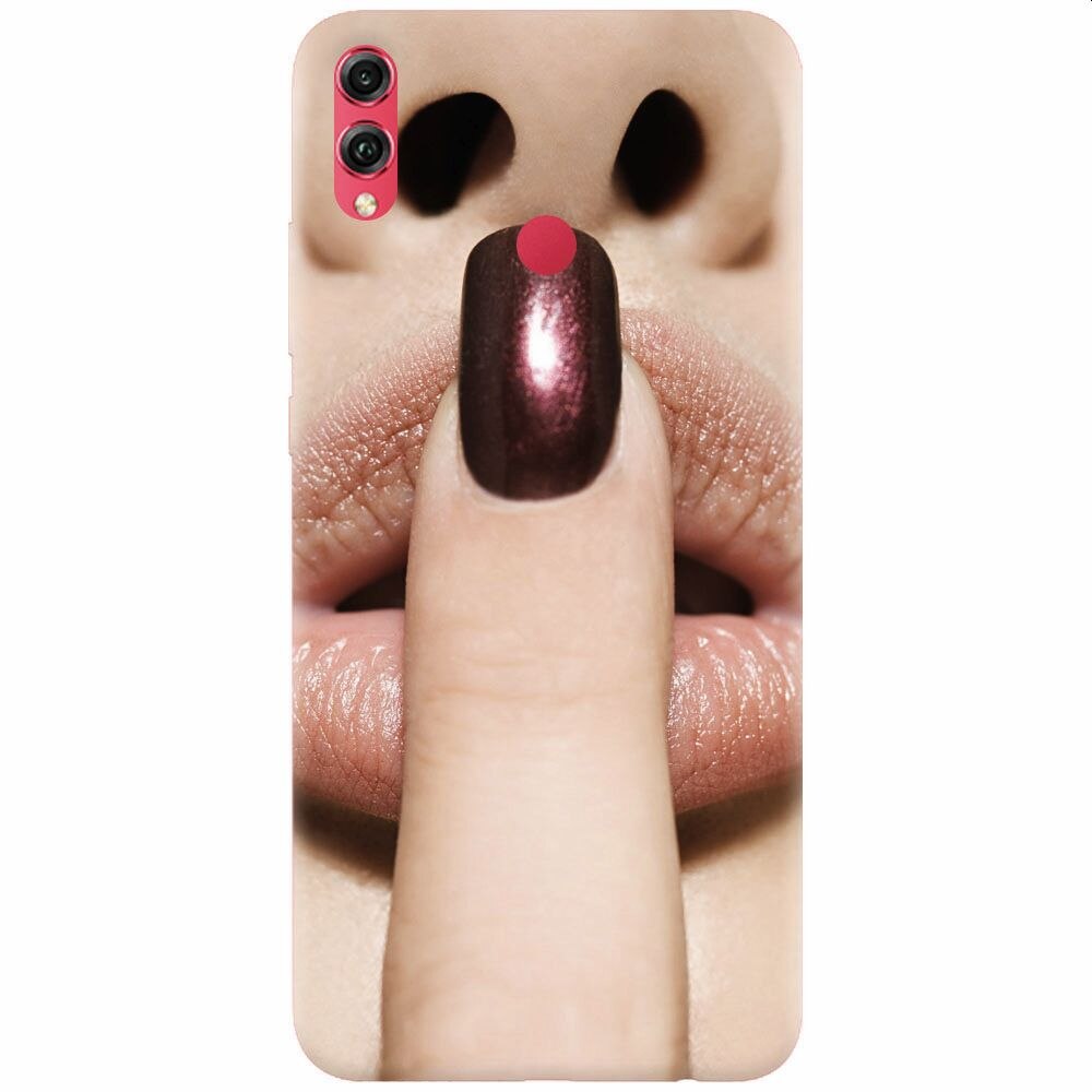 Husa silicon pentru Honor Note 10, Finger Purple Nailpolish Girl Lips