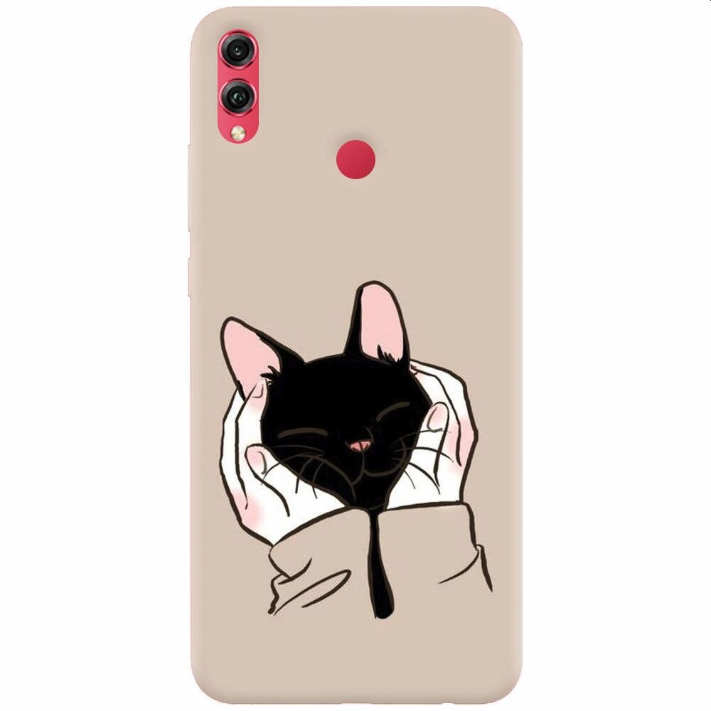 Husa silicon pentru Honor 10 Lite, Th Black Cat In Hands