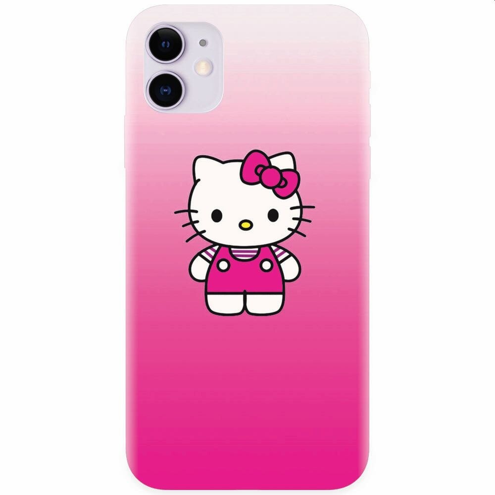 Husa silicon pentru Apple Iphone 11, Cute Pink Catty