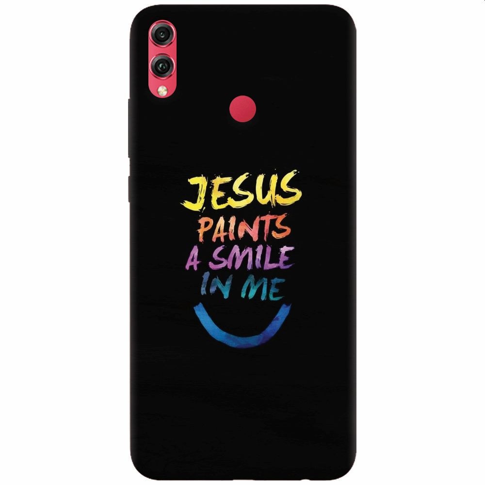 Husa silicon pentru Honor View 10 Lite, Jesus Paints A Smile In Me