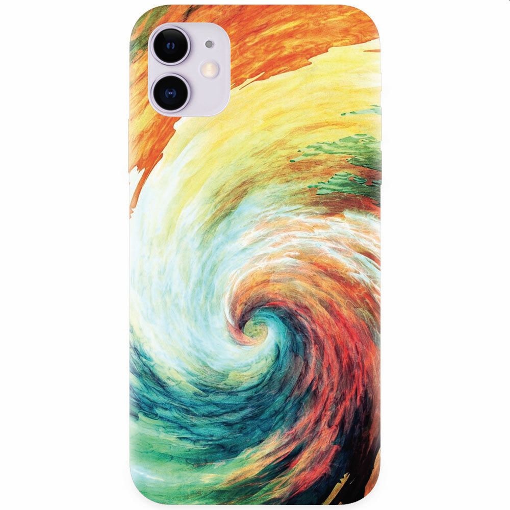 Husa silicon pentru Apple Iphone 11, Big Wave Painting