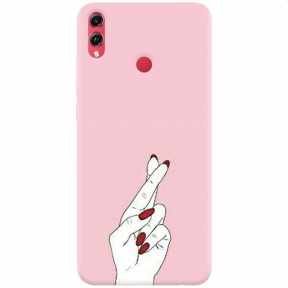 Husa silicon pentru Honor Note 10, Pink Finger Cross
