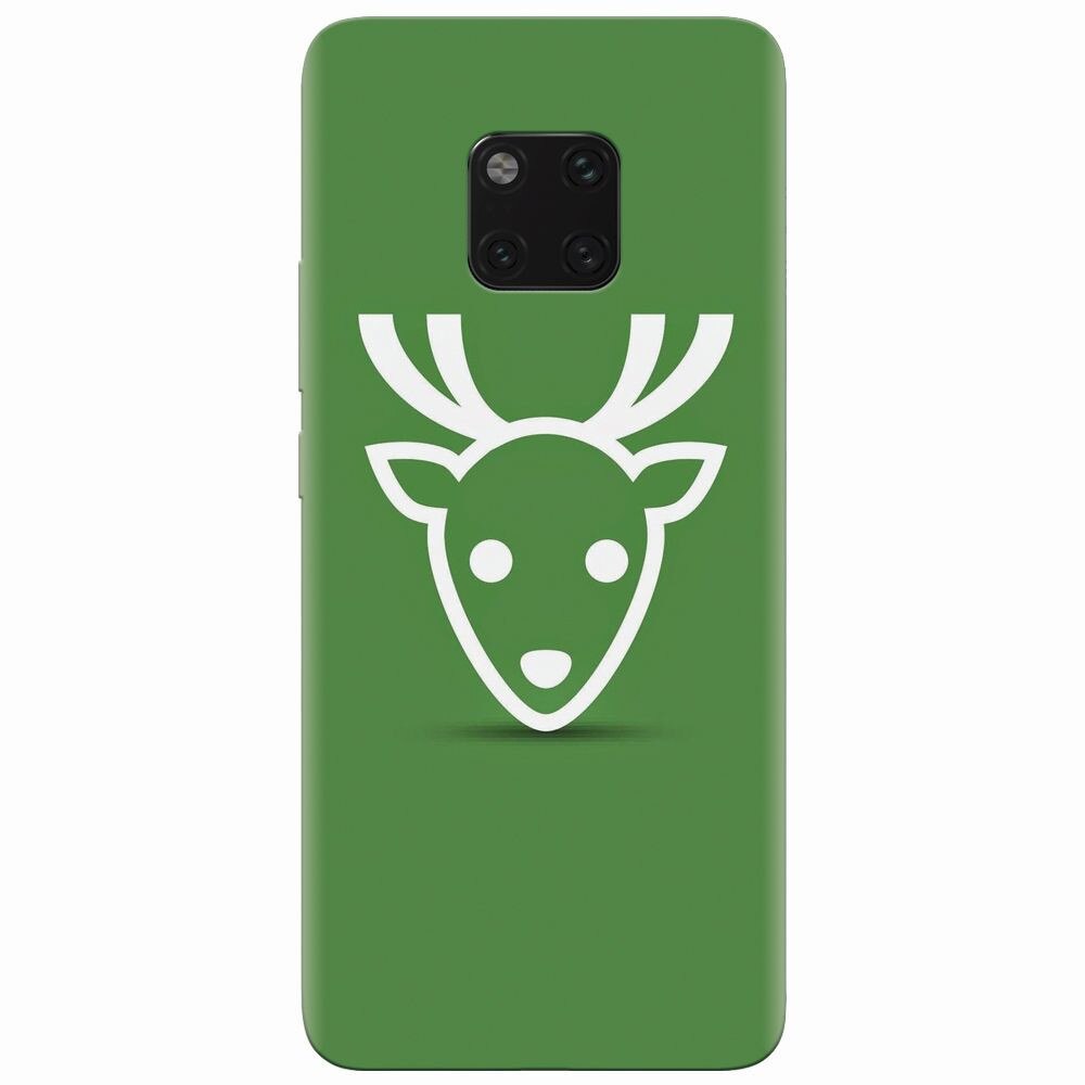 Husa silicon pentru Huawei Mate 20 Pro, Minimal Reindeer Illustration Green