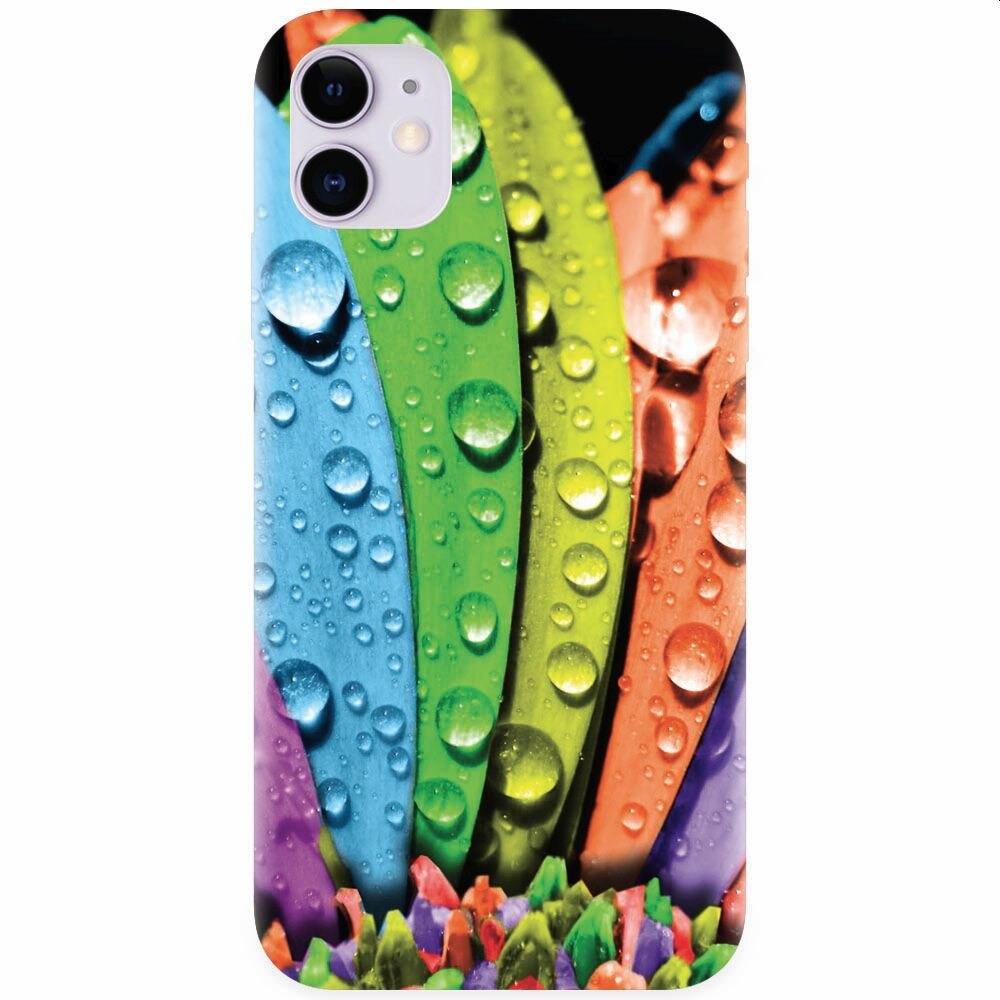Husa silicon pentru Apple Iphone 11, Colorful Daisy Petals