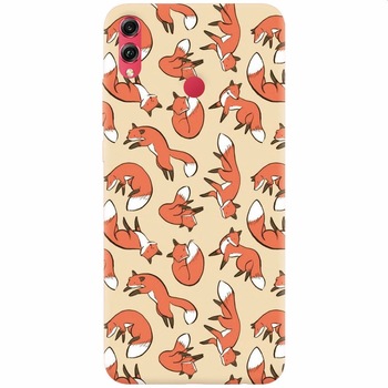 Husa silicon pentru Honor 8X, Red Foxes Husa silicon pentru Honor 8X, Red Foxes