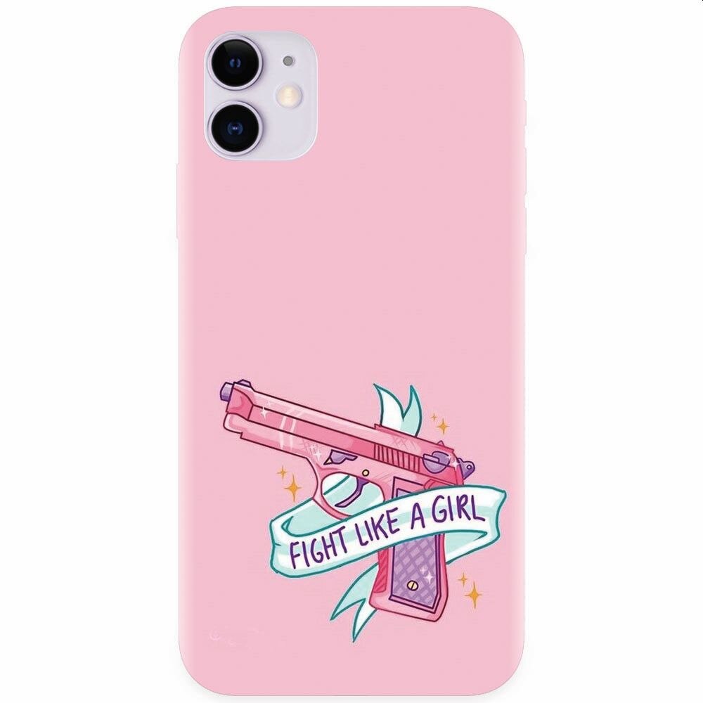 Husa silicon pentru Apple Iphone 11, Fight Like A Girl