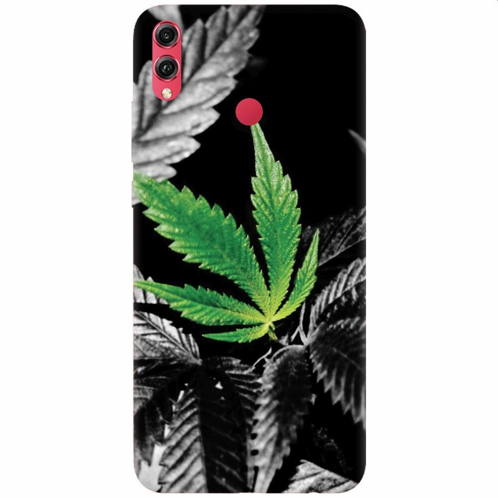 Husa silicon pentru Honor 8X, Trippy Pot Leaf Green