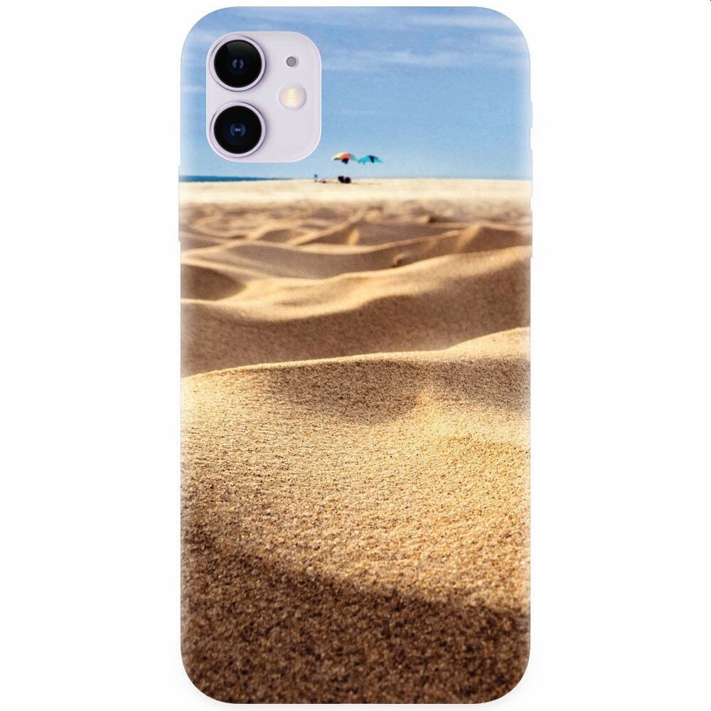 Husa silicon pentru Apple Iphone 11, Beach Sand Closeup Holiday