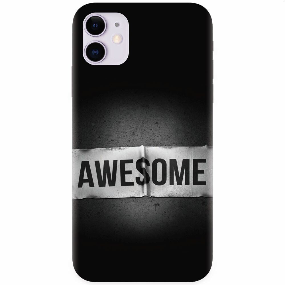 Husa silicon pentru Apple Iphone 11, Awesome Label Dark