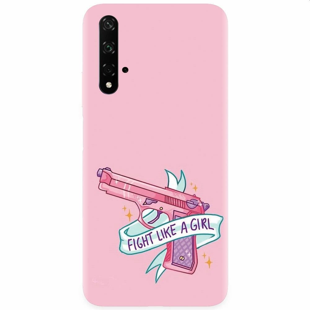 Husa silicon pentru Honor 20, Fight Like A Girl