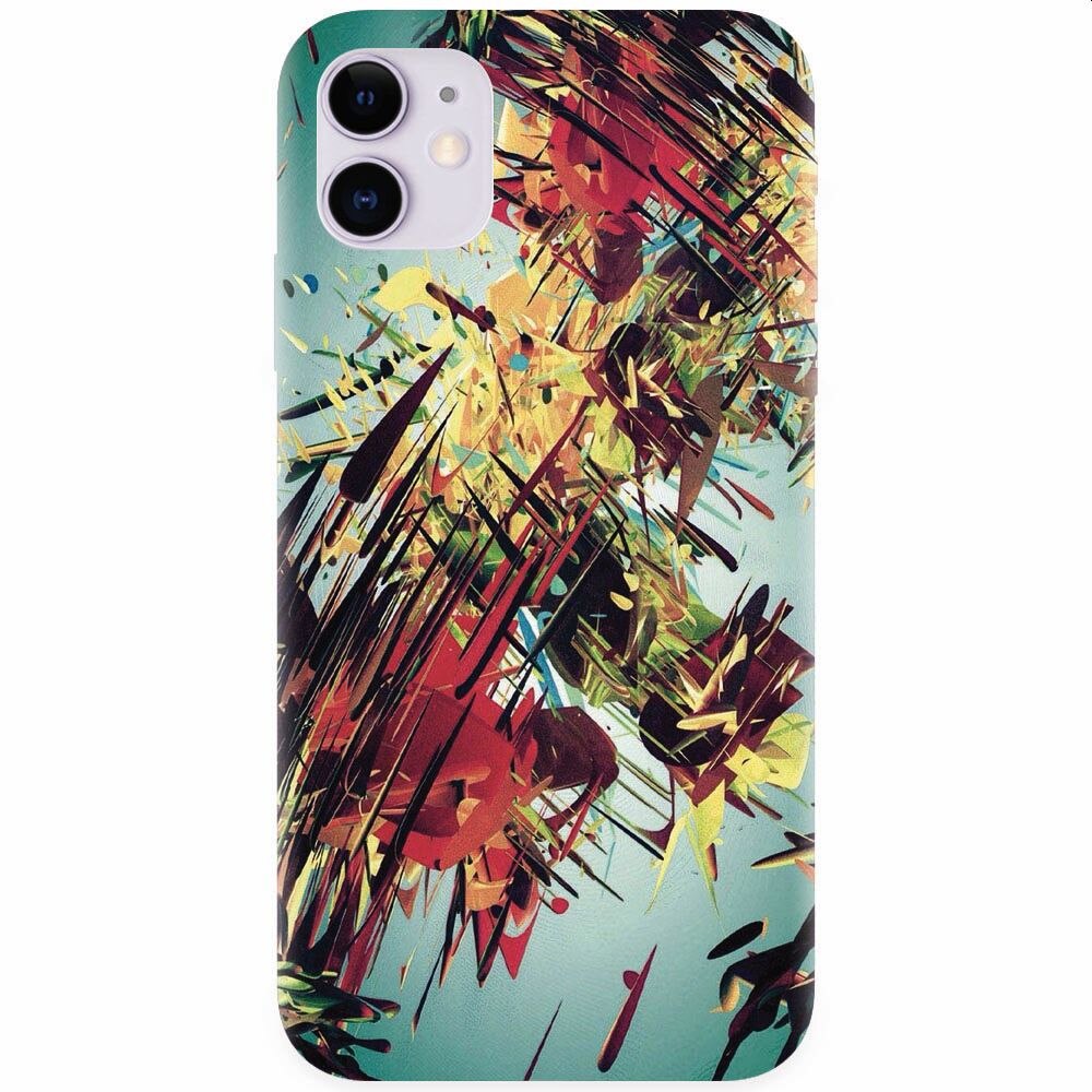 Husa silicon pentru Apple Iphone 11, Complex Abstract Colorful 3D Drawing