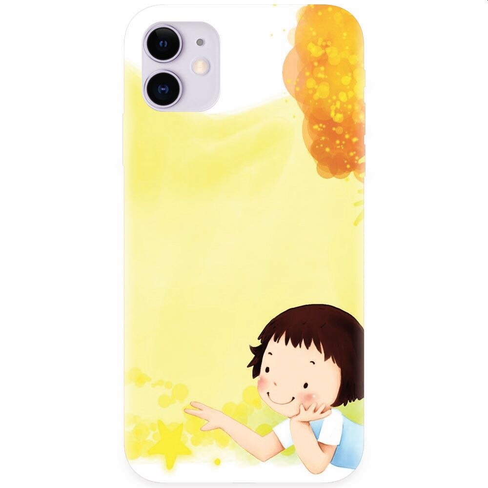 Husa silicon pentru Apple Iphone 11, Child Autumn Paint Hd